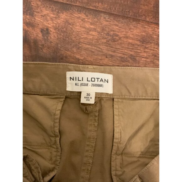 Nili Lotan Light Brown (ISSUE - 2609988) Khaki Chino Tapered Leg Pants, Size 30 - Picture 3 of 5